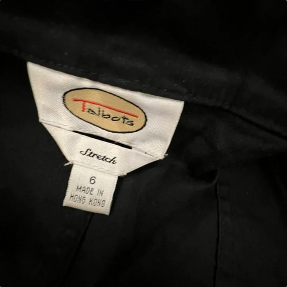 Talbots Military Jacket Women’s Size 6 Stretch Black Twill Long Sleeve Button Up